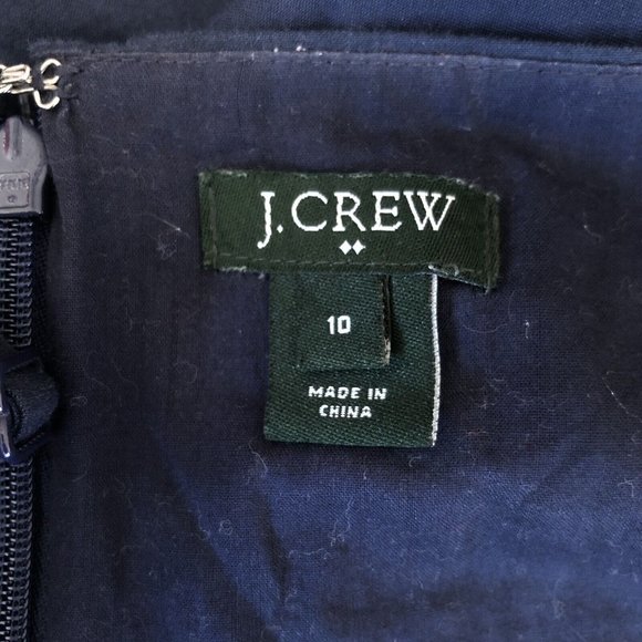 J. Crew Women's Cami Dress Size 10 Floral Embroidered Blue Lined Y2K Knee Length - Picture 3 of 9